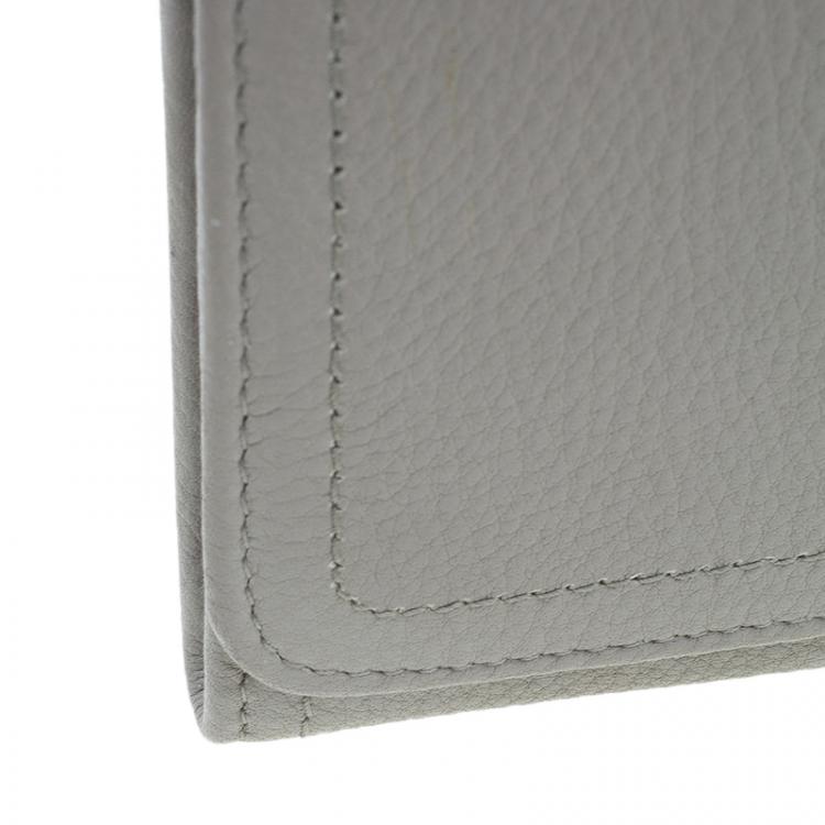 Pre Owned Miu Miu Grey Leather Continental Wallet