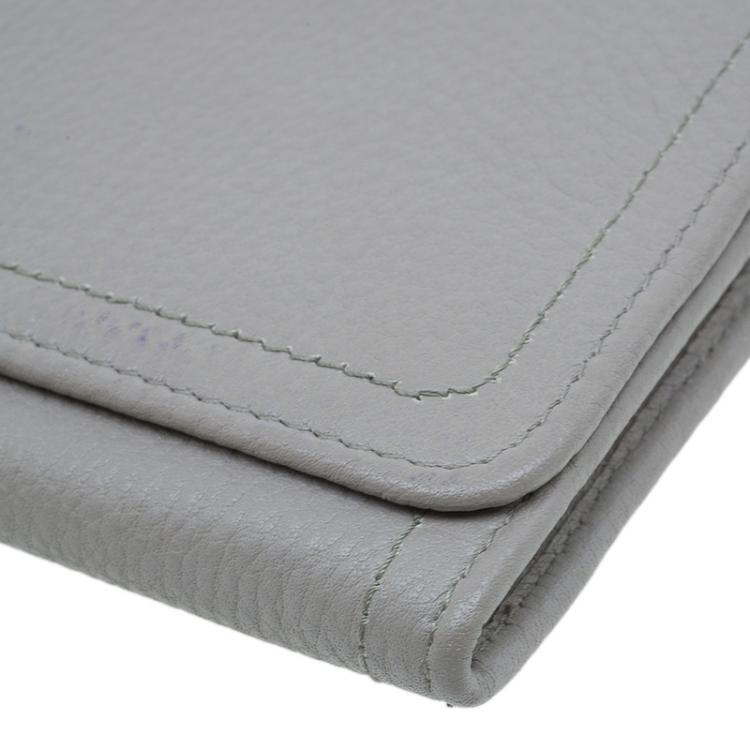 Pre Owned Miu Miu Grey Leather Continental Wallet