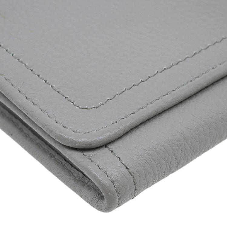 Pre Owned Miu Miu Grey Leather Continental Wallet