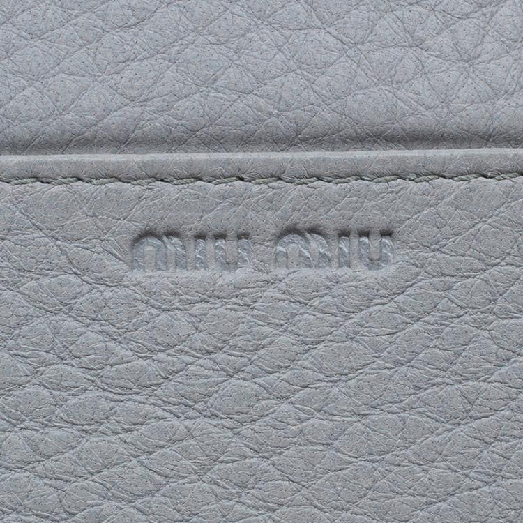 Pre Owned Miu Miu Grey Leather Continental Wallet