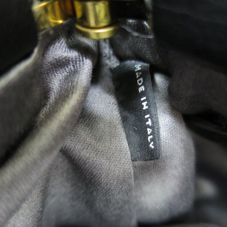 Pre Owned Miu Miu Black Sequin Frame Clutch 