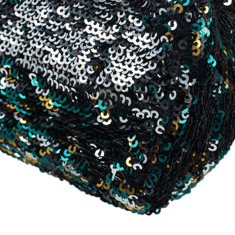 Pre Owned Miu Miu Multicolour Sequin Leather Clutch