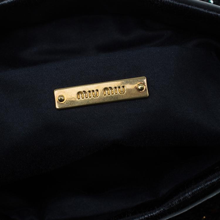 Pre Owned Miu Miu Multicolour Sequin Leather Clutch