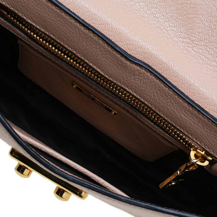 Pre Owned Miu Miu Beige Leather Madras Argilla Shoulder Bag