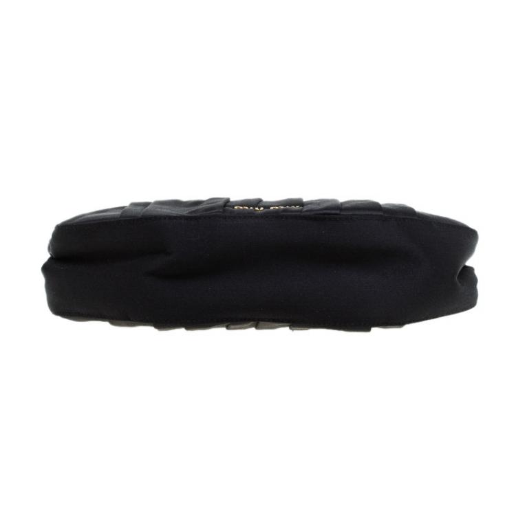 Pre Owned Miu Miu Black Satin Frame Handbag