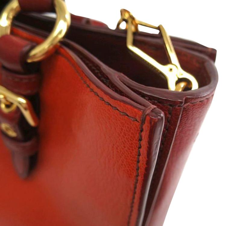 Pre Owned Miu Miu Bicolor Leather Madras Tote