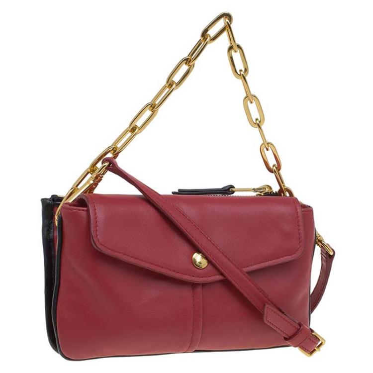 Pre Owned Miu Miu Red Quilted Leather Crossbody Bag