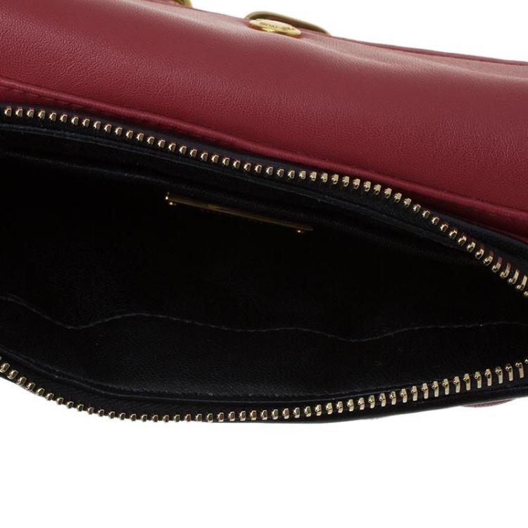 Pre Owned Miu Miu Red Quilted Leather Crossbody Bag