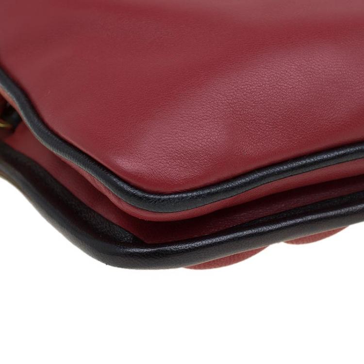 Pre Owned Miu Miu Red Quilted Leather Crossbody Bag