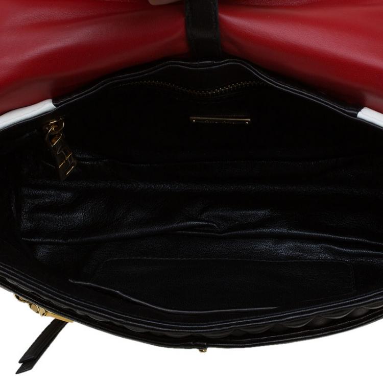 Pre Owned Miu Miu Multicolor Leather Jewel Embellished Biker Shoulder Bag