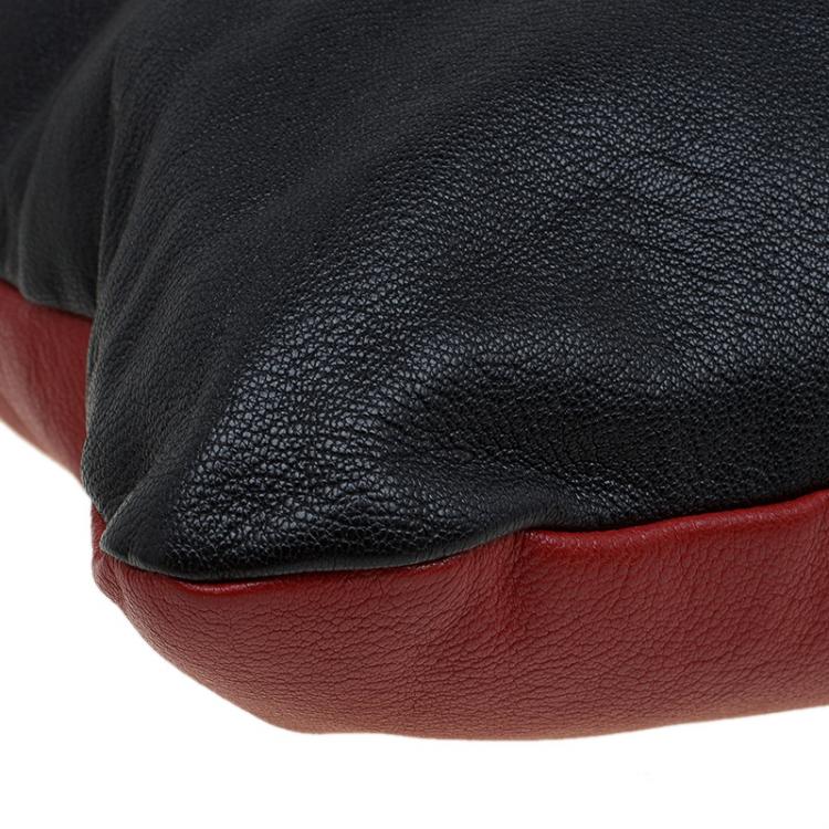 Pre Owned Miu Miu Bi Color Leather Cloud Shoulder Bag