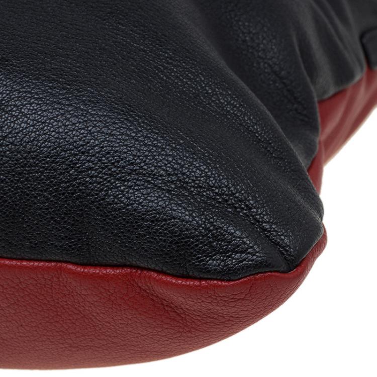 Pre Owned Miu Miu Bi Color Leather Cloud Shoulder Bag