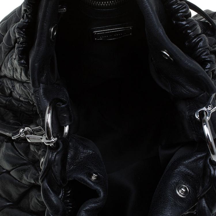 Pre Owned Miu Miu Black Quilted Leather Hobo
