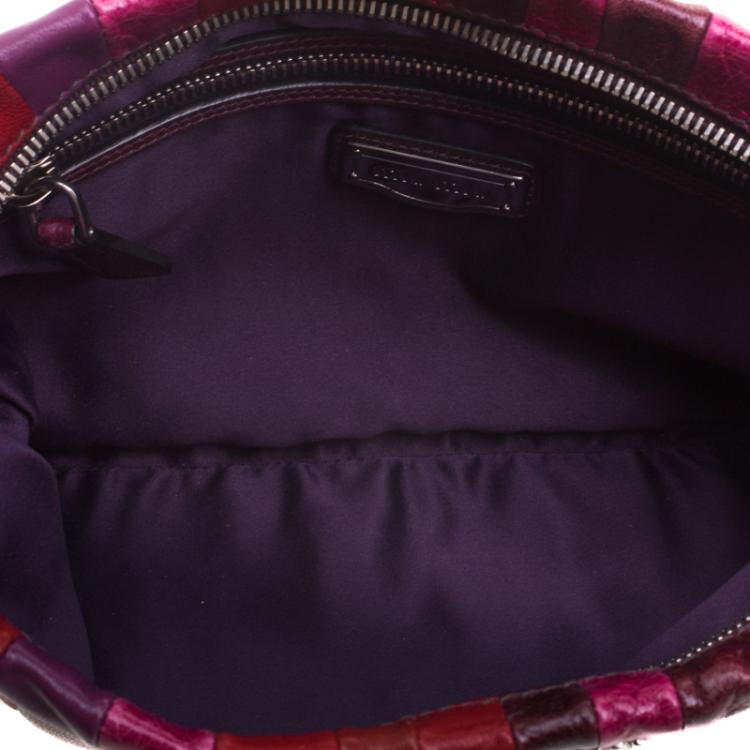 Pre Owned Miu Miu Multicolor Patchwork Nappa Leather Wrislet Clutch