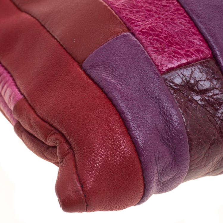 Pre Owned Miu Miu Multicolor Patchwork Nappa Leather Wrislet Clutch
