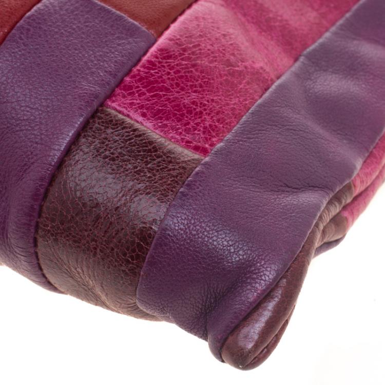 Pre Owned Miu Miu Multicolor Patchwork Nappa Leather Wrislet Clutch