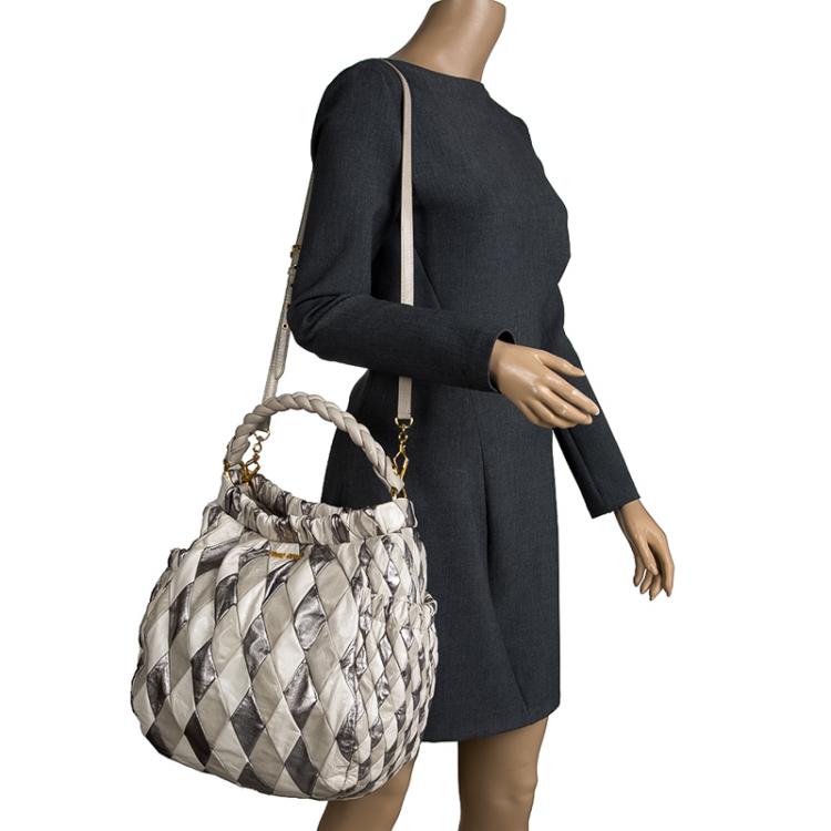 Pre Owned Miu Miu Multicolor Patchwork Leather Hobo