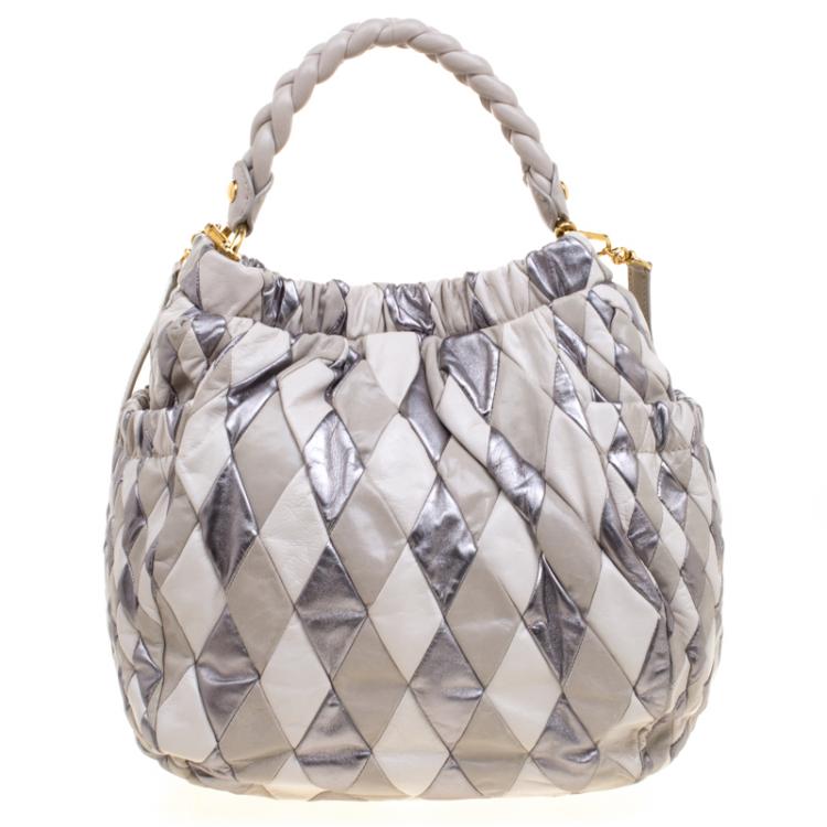 Pre Owned Miu Miu Multicolor Patchwork Leather Hobo