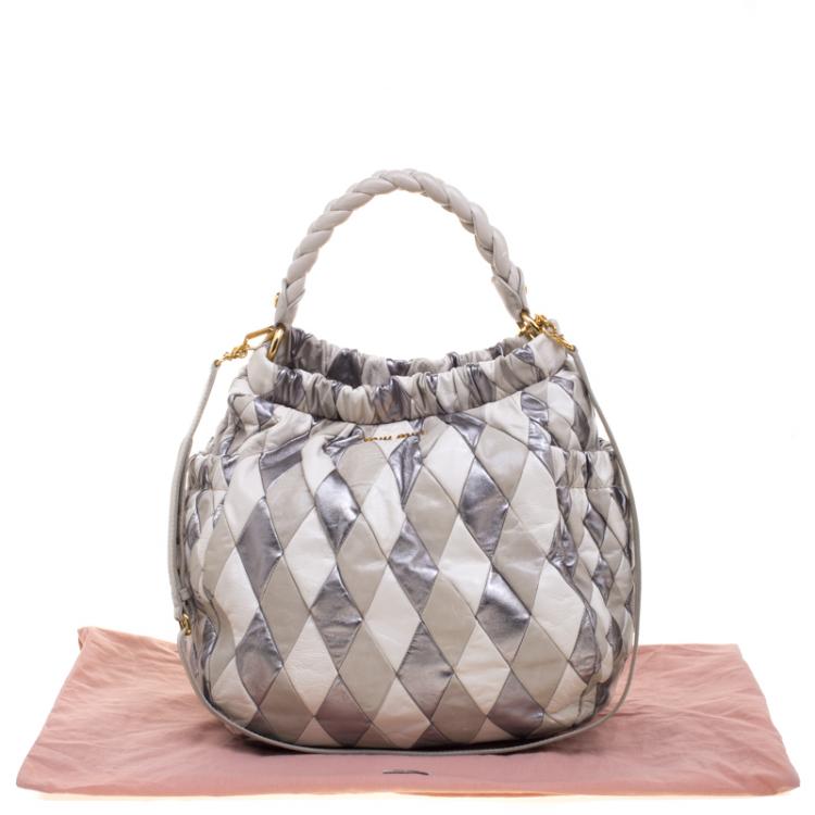 Pre Owned Miu Miu Multicolor Patchwork Leather Hobo