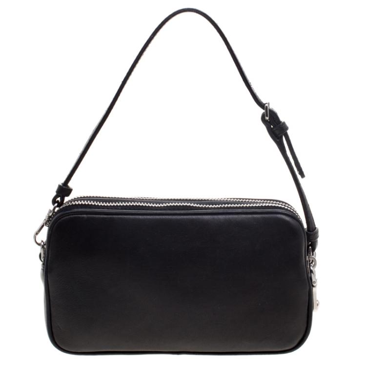 Pre Owned Miu Miu Black Leather Mini Studded Pouch