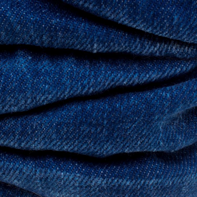 Pre Owned Miu Miu Blue/Brown Matelasse Denim and Leather Hobo