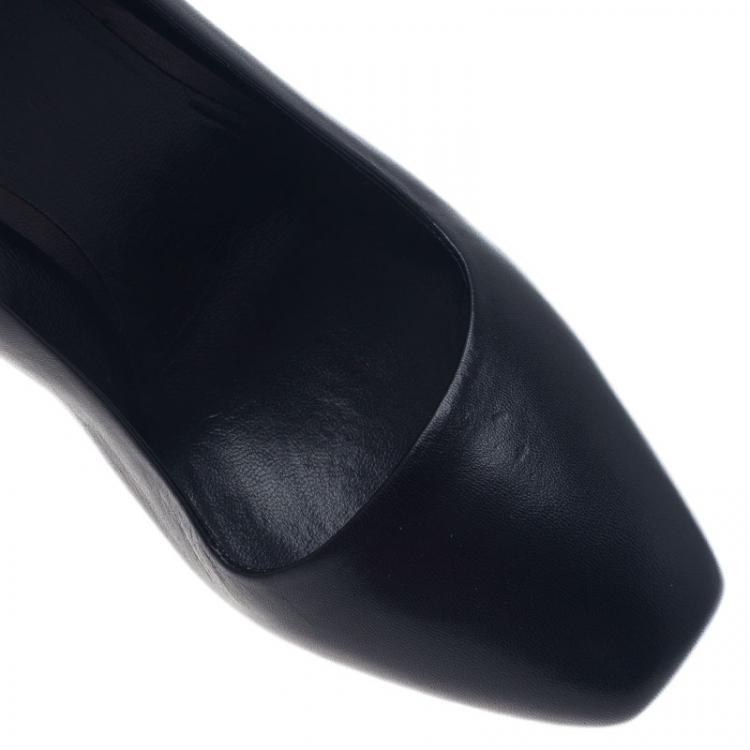 Pre Owned Miu Miu Black Leather Platform Pumps Size 38