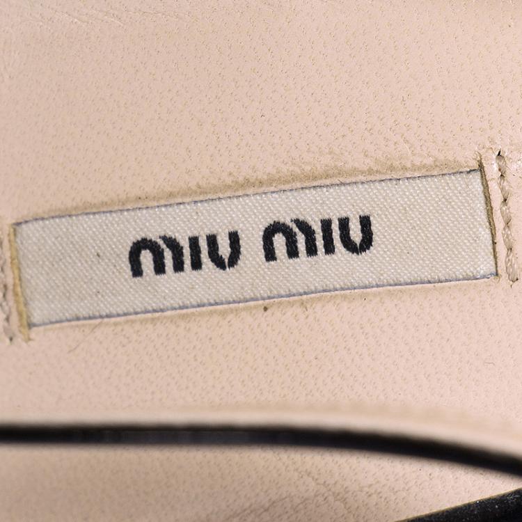 Pre Owned Miu Miu Black Patent Slingback Sandals Size 37.5