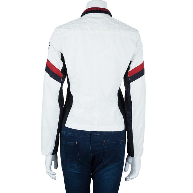 Pre Owned Moncler Off-white Zip Front Nylon Jacket S