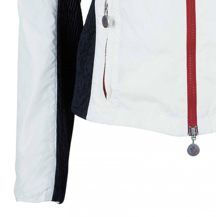 Pre Owned Moncler Off-white Zip Front Nylon Jacket S