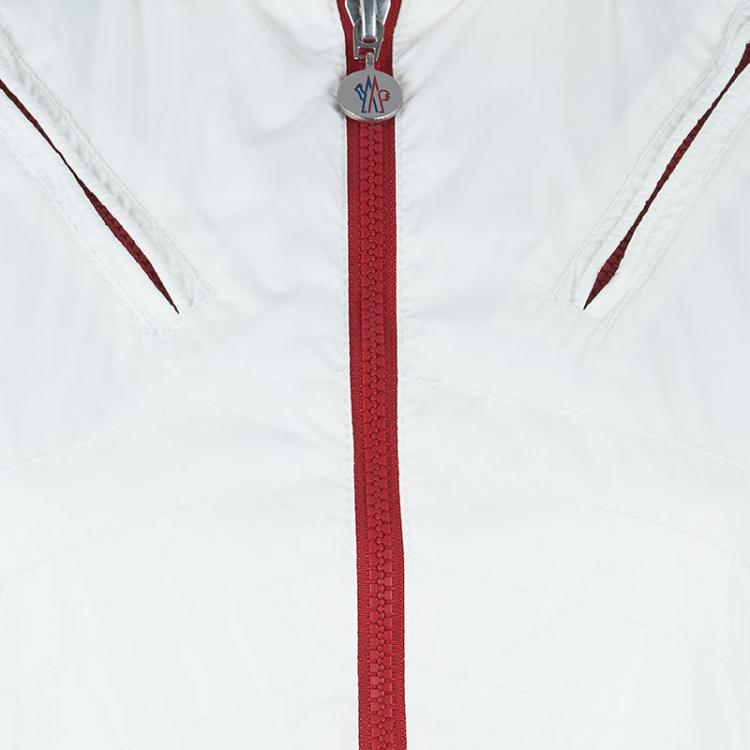 Pre Owned Moncler Off-white Zip Front Nylon Jacket S