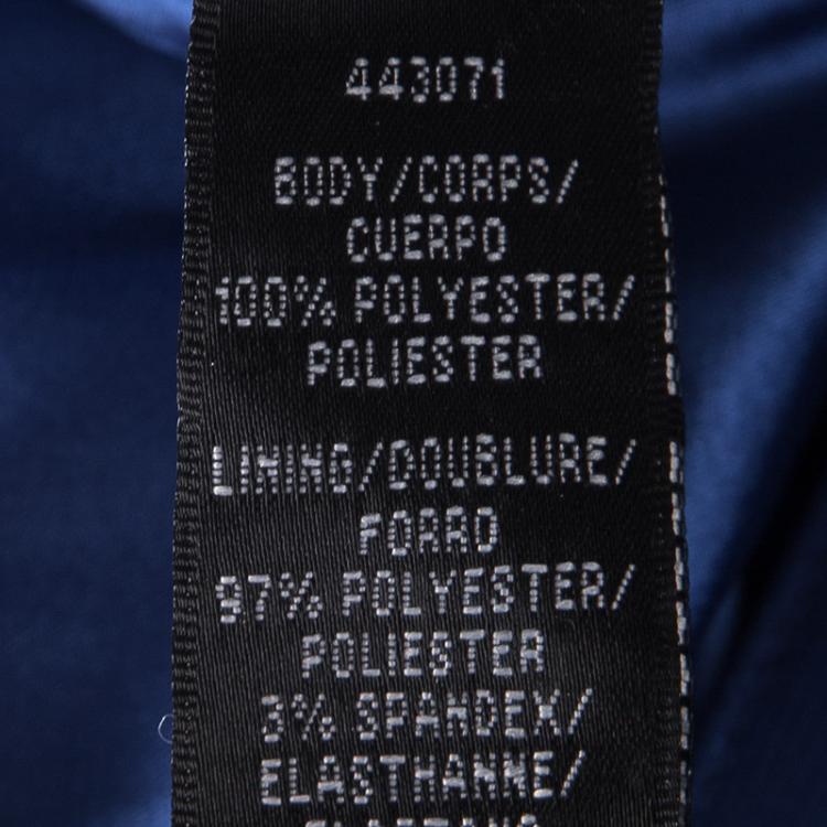 Pre Owned ML by Monique Lhuillier SS'14 Blue Embellished Drape Detail  Strapless Tulle Dress L