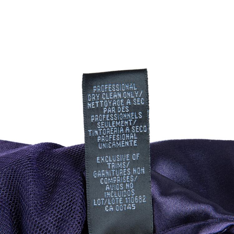 Pre Owned ML Monique Lhuillier Purple Tulle Sequin Embellished Sleeveless Gown M