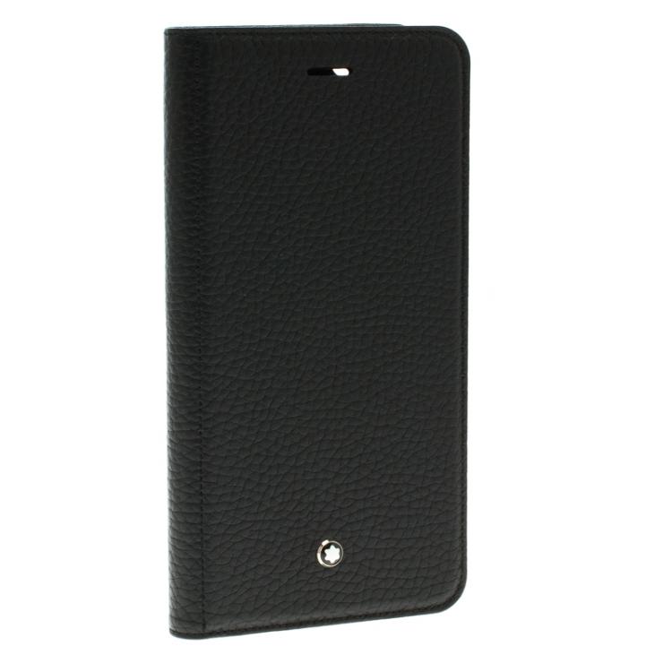 Pre Owned Montblanc Black Leather Meisterstuck iPhone 6S Plus Flipside Case