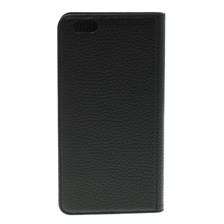Pre Owned Montblanc Black Leather Meisterstuck iPhone 6S Plus Flipside Case