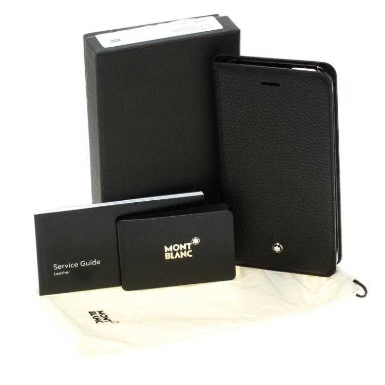 Pre Owned Montblanc Black Leather Meisterstuck iPhone 6S Plus Flipside Case