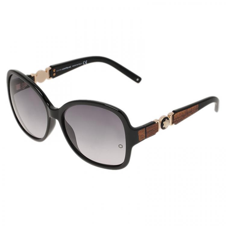 Pre Owned Montblanc Black 420S Square Sunglasses