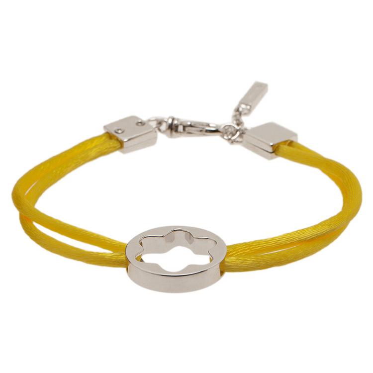 Pre Owned Montblanc Star Yellow Cord Silver  Bracelet