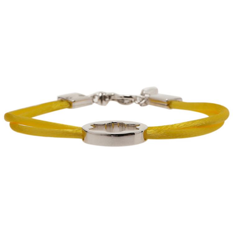 Pre Owned Montblanc Star Yellow Cord Silver  Bracelet