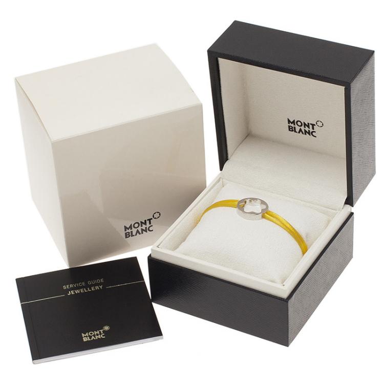 Pre Owned Montblanc Star Yellow Cord Silver  Bracelet