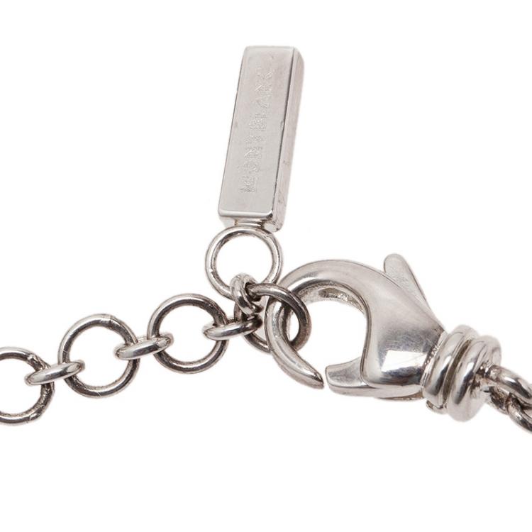 Pre Owned Montblanc Blue Pendant Silver Bracelet