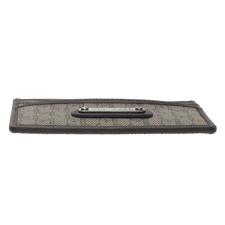 Pre Owned Montblanc Brown/Beige Coated Canvas Signature Pocket Holder 4CC