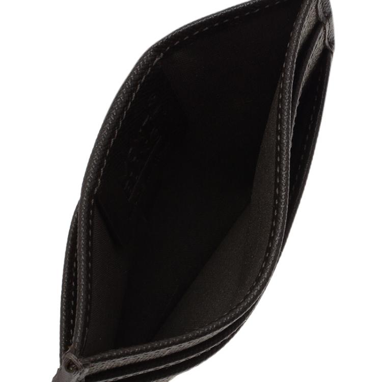 Pre Owned Montblanc Brown/Beige Coated Canvas Signature Pocket Holder 4CC