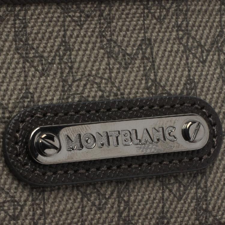 Pre Owned Montblanc Brown/Beige Coated Canvas Signature Pocket Holder 4CC