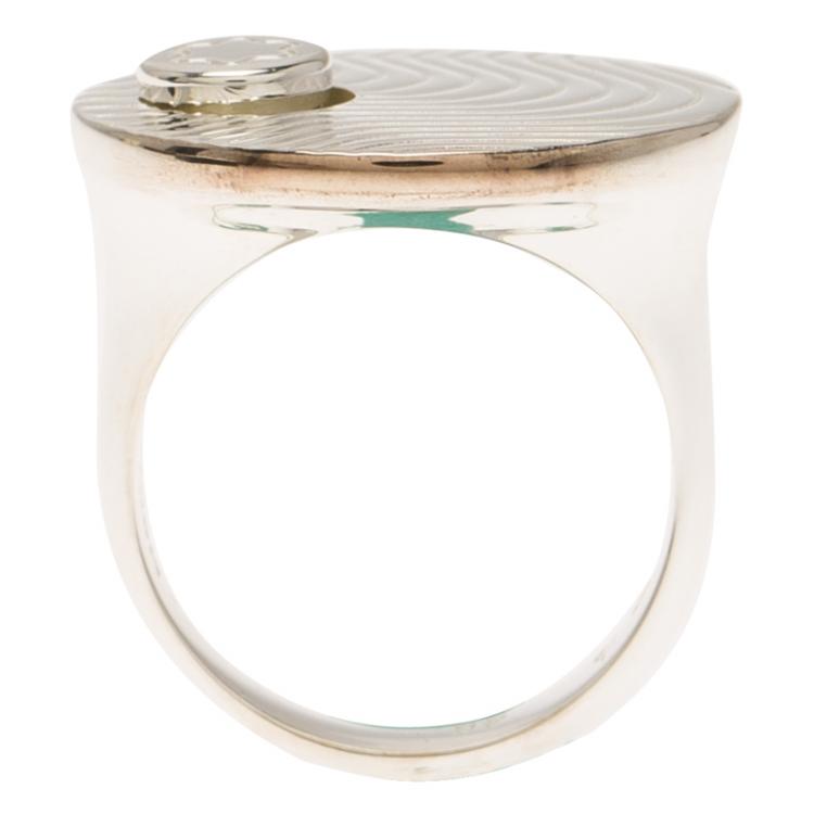 Pre Owned Montblanc Star Collection Exploding Star Silver Ring Size 48