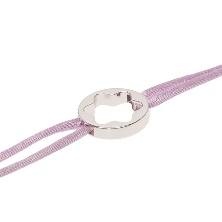 Pre Owned Montblanc Star Collection Lilac Satin Silver Star Bracelet