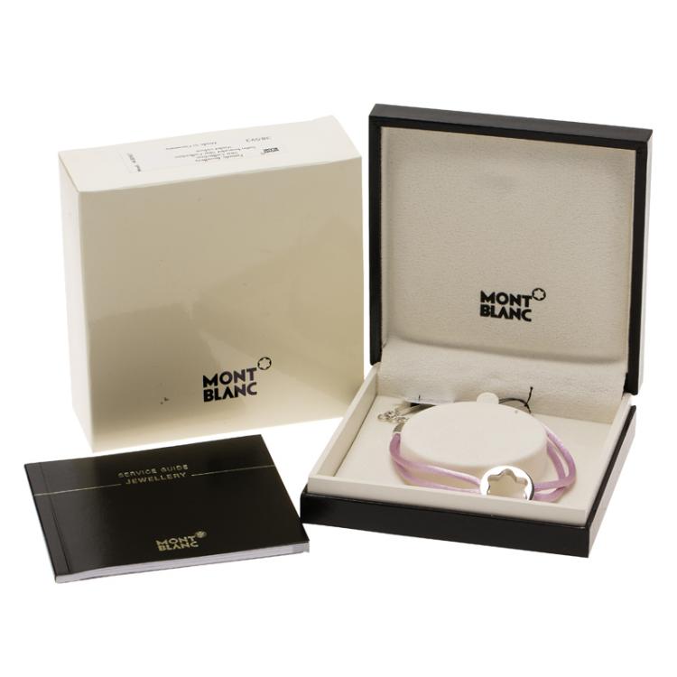 Pre Owned Montblanc Star Collection Lilac Satin Silver Star Bracelet