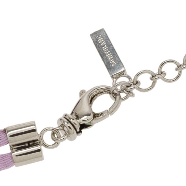Pre Owned Montblanc Star Collection Lilac Satin Silver Star Bracelet