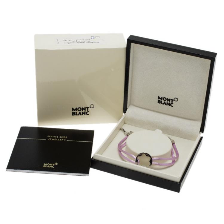 Pre Owned Montblanc Star Collection Lilac Satin Silver Star Bracelet