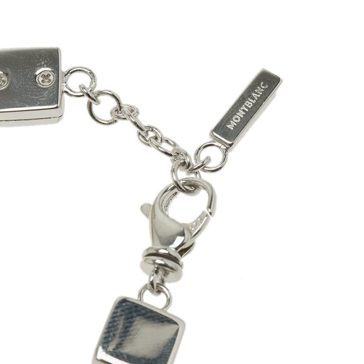 Pre Owned Montblanc Star Collection Yellow Satin Silver Star Bracelet