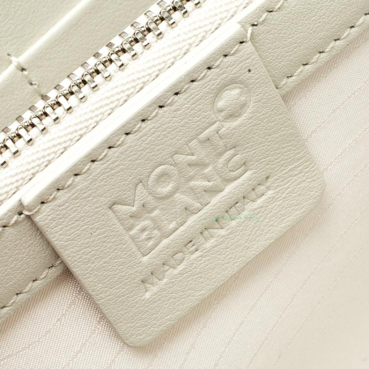 Pre Owned Montblanc Beige Croc Embossed Leather Boheme Zip Around Wallet
